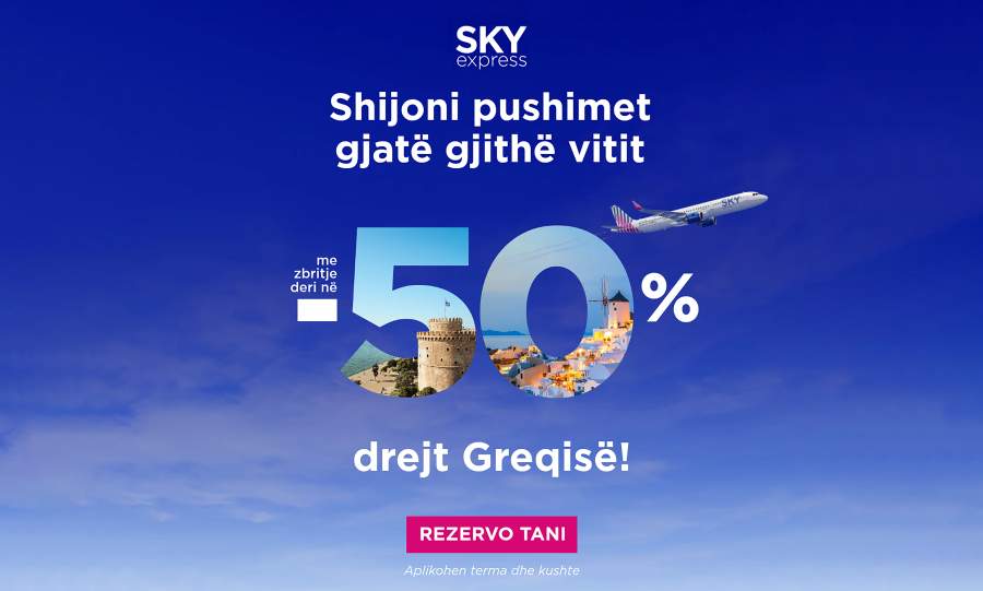 Up to 50% off flights to Greece with SKY express