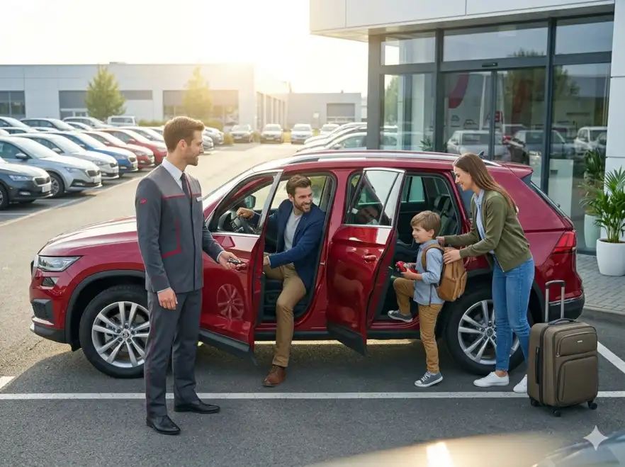 TIA Car Rentals - Family Renting Car Banner